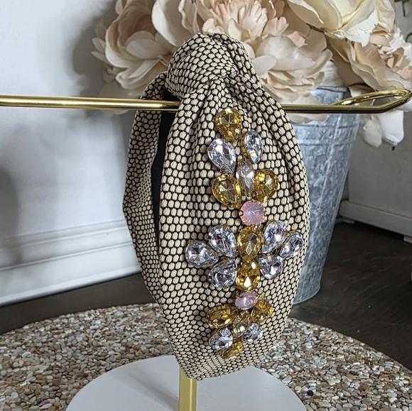 Embellished Headband with Crystal Accents - Picture 3 of 3